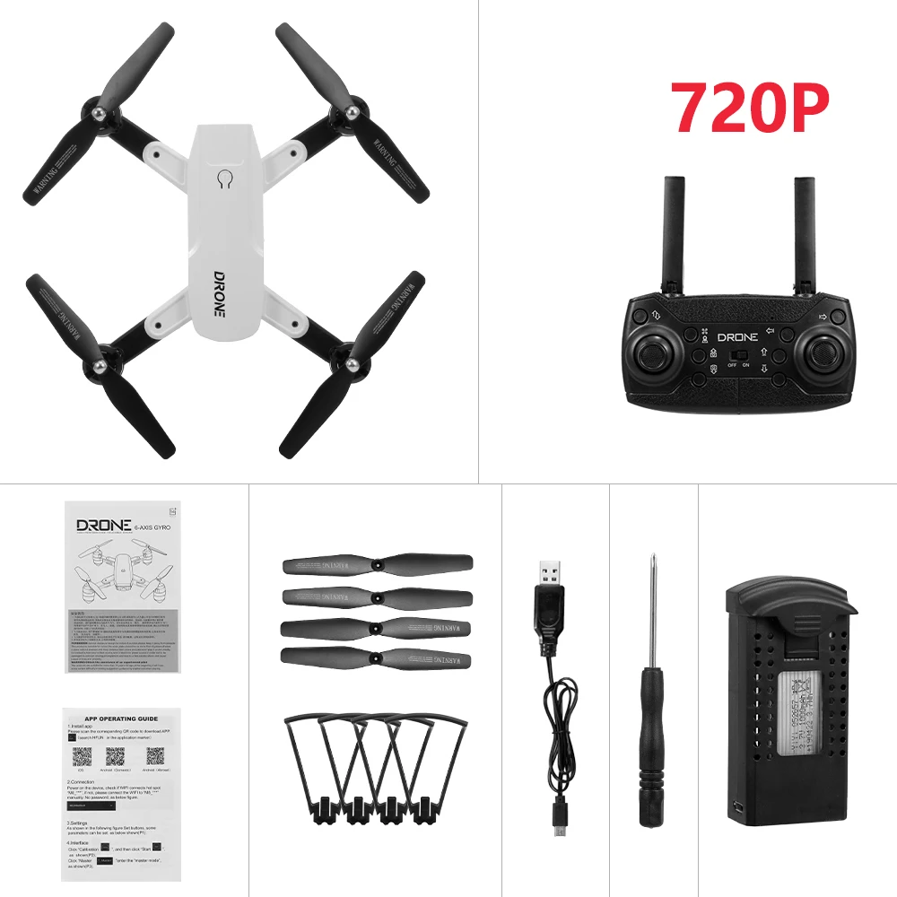 ZD6-L 2,4 GHz RC Дрон с камерой 4K широкий угол оптического потока позиционирования жестов Фото складной RC Квадрокоптер мини Дрон игрушки - Цвет: 720P White