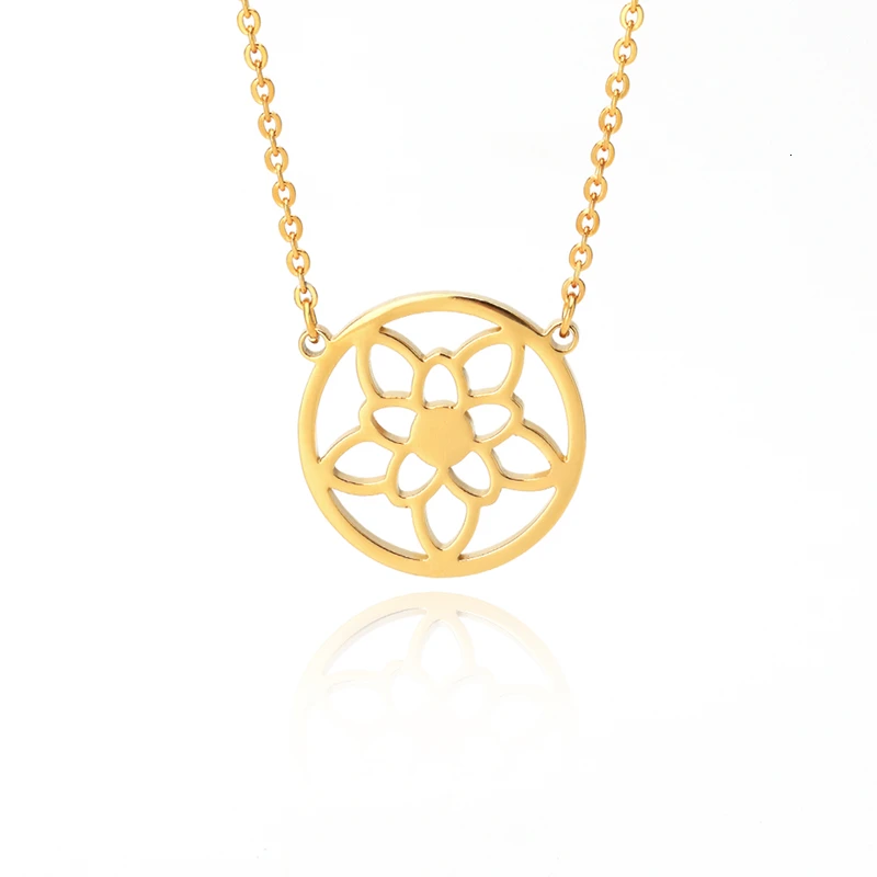 Vintage-flower-Necklaces-Women-Geometric-Necklaces-Round-Necklace-Circle-Pendant-Choker-Jewelry-Stainless-Steel-Necklace (1)