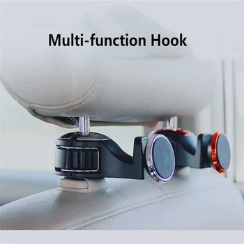 

Universal Car Bracket Adjustable Magnetic Car Phone Holder for 8-16mm Headrest Pole Muit-functional Auto Lock Hook for Bags