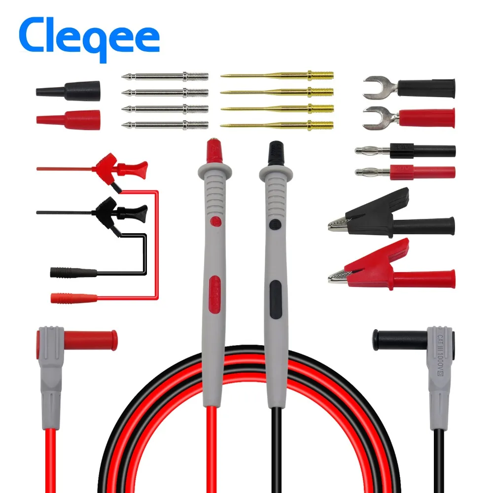 Cleqee датчики для мультиметра Сменные иглы тестовые комплекты проводов Щупы