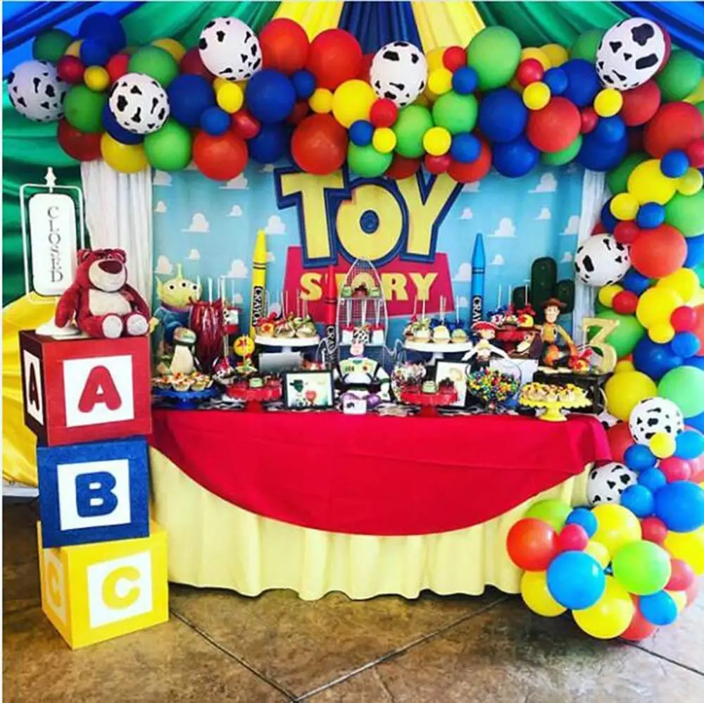 METABLE 100PCS 12 INCH Cow Pattern Printed Yellow Red Blue Green Latex Balloons for Kids Birthday 1st 3rd 6th Baby Shower Decor