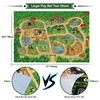 Kids Animal Jungle Zoo Models Play Mat Panda Lion Tiger Giraffe Collection Cloth Map Figure Set Simulation Toy For Children Gift 4