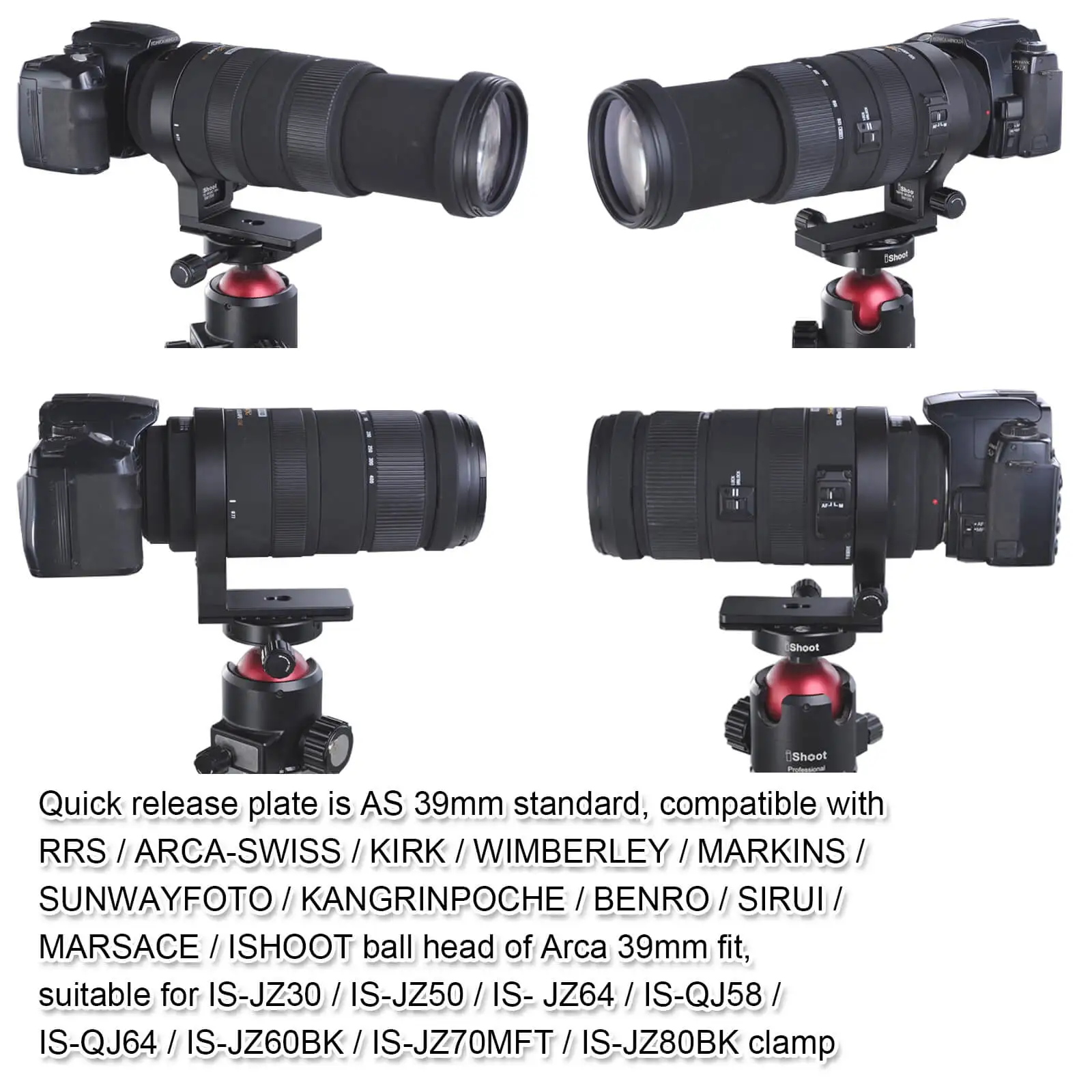 Built-in Quick Release Plate Compatible with Tripod Ball Head of Arca-Swiss PMG BENRO Fit iShoot Camera Lens Collar Bracket for Sigma 120-300mm f//2.8 DG OS HSM Sports Lens Tripod Mount Ring