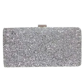 

Woman Evening bag Women Diamond Rhinestone Clutch Crystal Day Clutch Wallet Wedding Purse Party Banquet, Silver