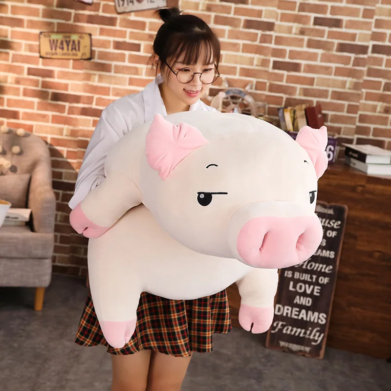 Details about   Cute Pig Plush Doll Lying on Animal Plush Piggy Toy Soft Pillow Birthday Gift 