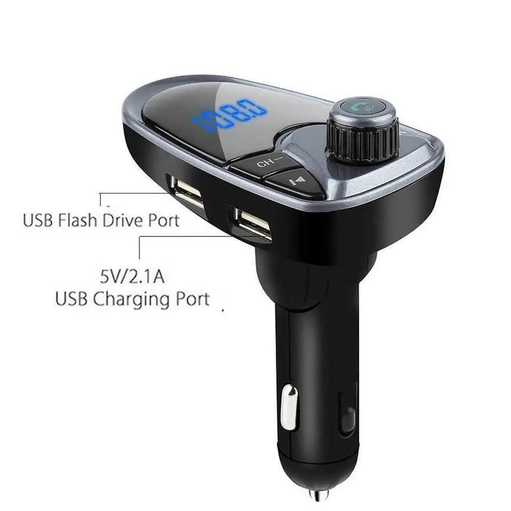 Автомобильный fm-передатчик Bluetooth FM mp3 плееры Hands-free модулятор Dual USB зарядное устройство совместимо с TF картой диск