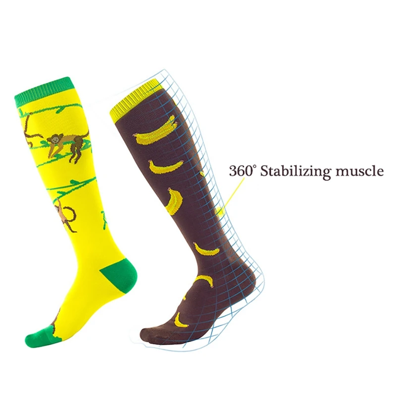 Спортивные носки Calcetines Компрессионные носки гольфы высокие и длинные быстросохнущие Чулочные изделия для велоспорта беговая Обувь Аксессуары s-xl