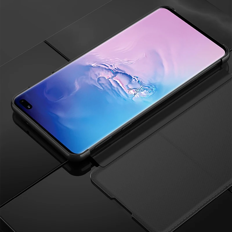 Ультратонкий зеркальный флип-чехол для samsung a50 a70 a10 a20E a30 a40 note 10 plus s10 5G s8 s9 plus smart view кожаный чехол fundas