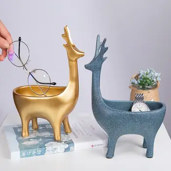 

Best-sellingnew product simple and modern creative resin crafts home furnishing decorations key storage deer decoration supplies