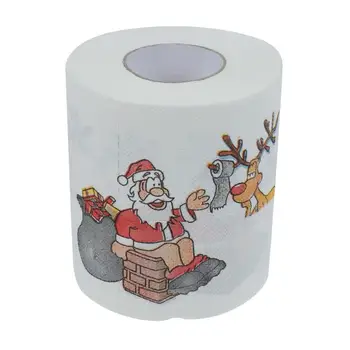 

1 pc Christmas Toilet Paper Festival Printed Cartoon Paper Towel Tissue Roll for Kitchen