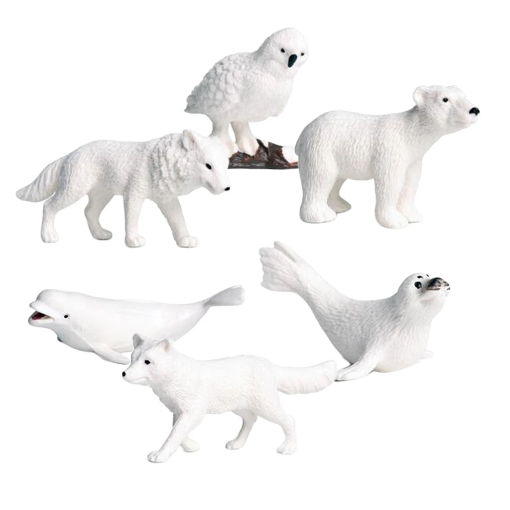 Polar Animal Toy Figurines Set, Simulation North Pole Animals Model for Kids 3-Years-Old & Up (6 Pcs) Polar Animal Toy Figurines Set, Simulation North Pole Animals Model for Kids 3-Years-Old & Up (6 Pcs)