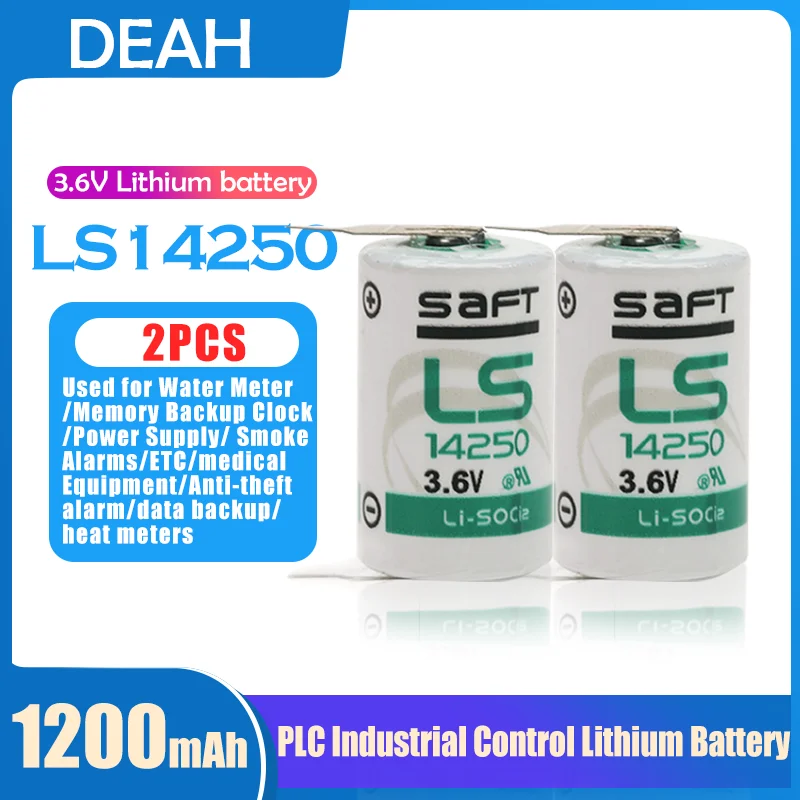 2 шт./лот новый оригинальный SAFT LS 14250 LS14250 3 6 В 1/2 AA 1/2AA Первичная батарея PLC литиевая