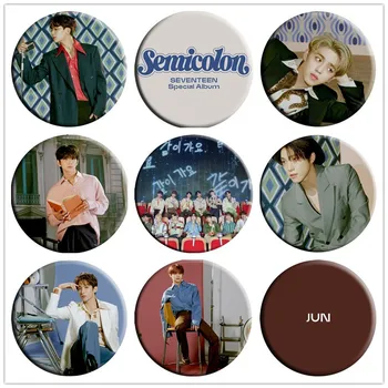 

SEVENTEEN New Album Semicolon WOOZI S.COUPS VERNON Round Poster Badge Bag Decorations