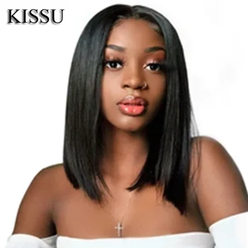 

KISSU Straight Bob Wig 4X4 Closure Short Wig Peruvian Hair Wig For Black Women Human Hair Wigs Short Bob Human Hair Wigs