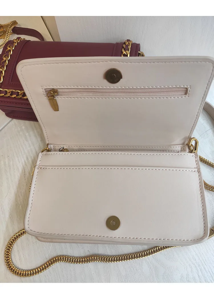 Chain Decoration Shoulder Slung Women's Bag PU