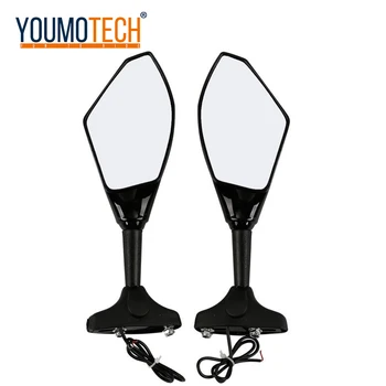 

Motorcycle LED Turn Signals Mirror Lights Rearview Mirrors Smoke Lens for Suzuki SV650 Katana 600 750 GSX600F GSX750F