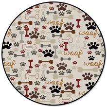 Мультфильм собака следы кости животные круглый ковер Очиститель Супер мягчайший гостиная ресторан пледы коврики области