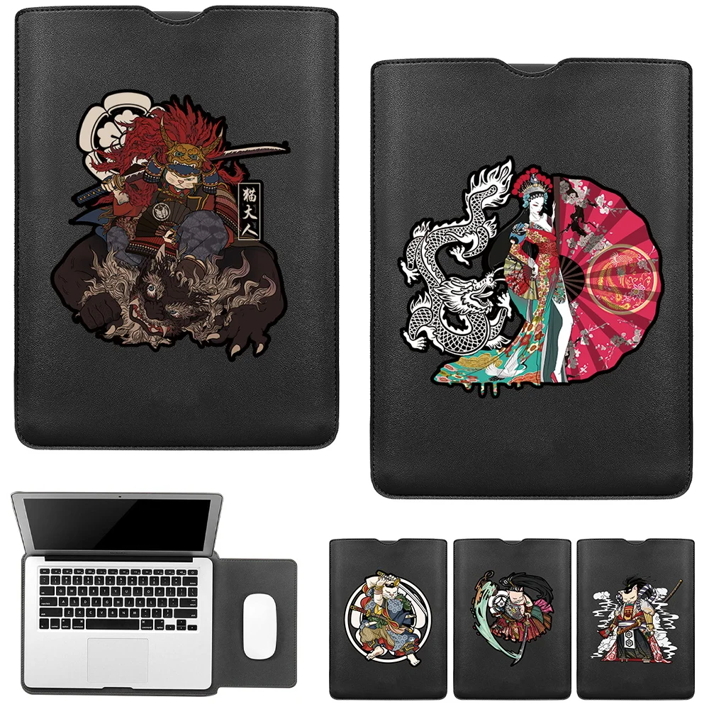 

Laptop Bag 11 12 13 14 15 Inch Mask Pattern Leather Universal Briefcase Notebook Bag MacBook Air 13.3 Case PC Accessories