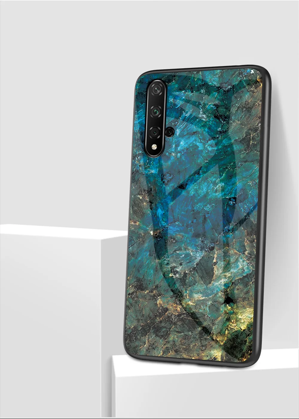 Для huawei Nova 5T чехол из мраморного глянцевого закаленного стекла Мягкий Силиконовый противоударный жесткий чехол для телефона huawei Nova5T чехол 6,26 дюйма