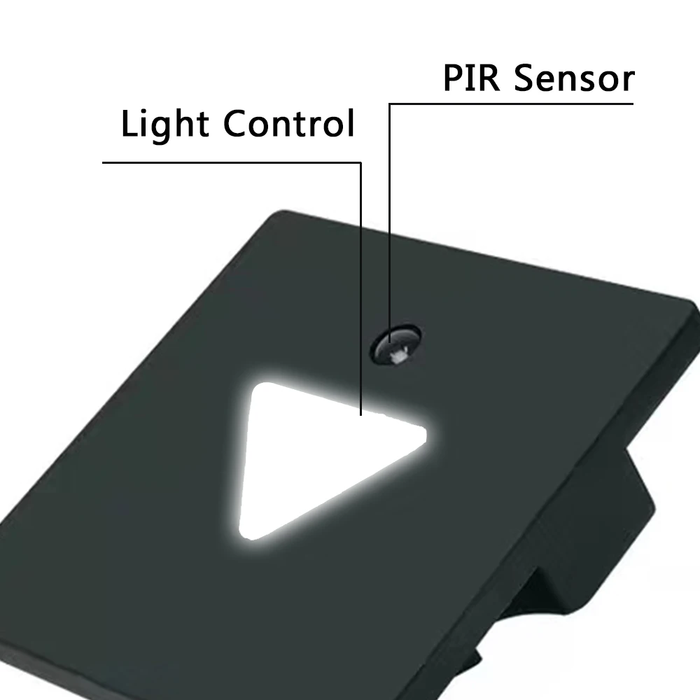 Recessed led 단계 빛 자기 벽 램프 복도 베란다 통로 벽 코너 램프 교체 패널에 대 한 3 w 센서 계단 램프