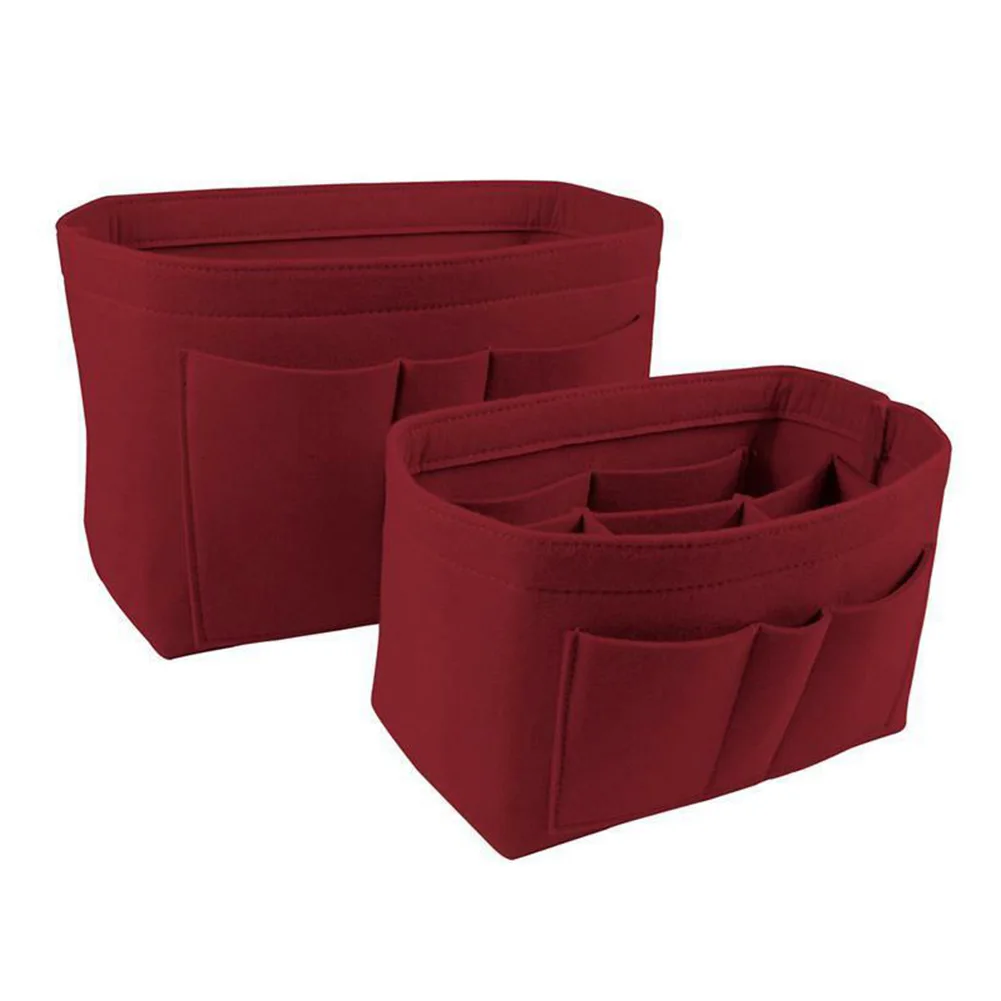 Makeup Bag Solid Soft Protective Felt Cosmetic Storage Organizer Toiletry Large Capacity Girl Travel Space Saving Multifunction