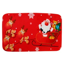 Кухонный пол для ванной, рождественские дверные коврики, нескользящий красный коврик для входной двери, Впитывающий Коврик для ванной комнаты