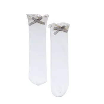 

Toddlerbaby girls cotton socks kids bow knee high long tube sock sokken princess infant baby socks 1 New