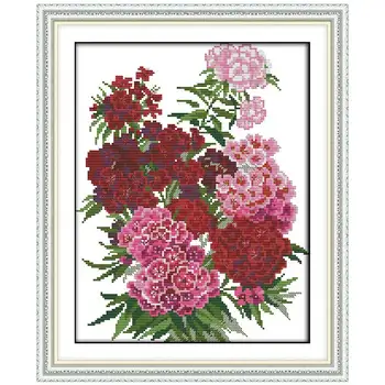 

Carnation flower painting counted printed on the canvas 11CT 14CT DIY kits Cross Stitch embroidery needlework Sets handmade