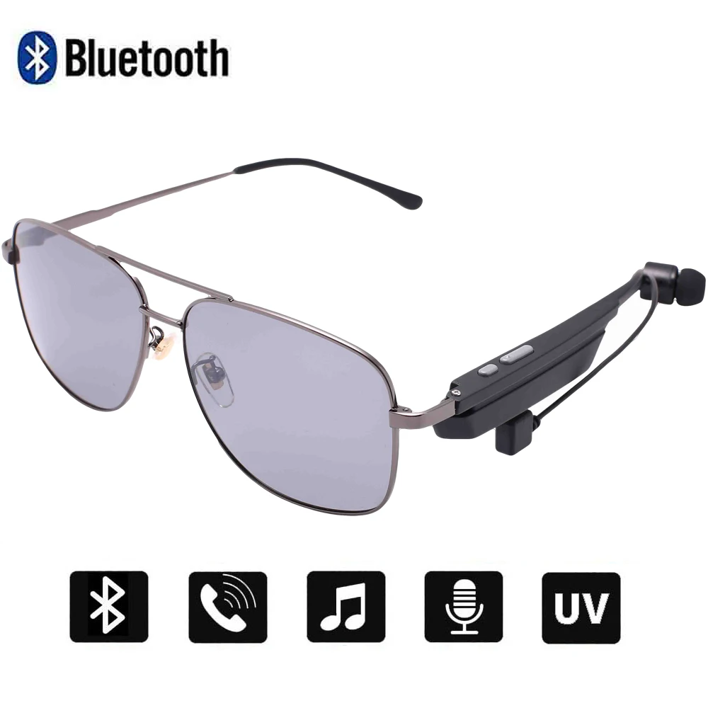 Gun Gray Conway умные солнечные очки с Bluetooth беспроводной Vioce вызов аудио музыкальные очки гарнитуры поляризованные очки для вождения УФ-защита - Цвет линз: Gun Gray