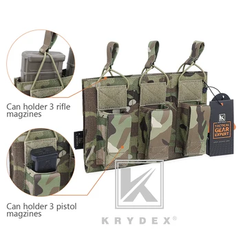 KRYDEX Tactical 5.56 Rifle Pistol Triple Magazine Pouch Camo Open-top Mag Pouches MOLLE Carrier For M4 Airsoft Hunting Gear 4