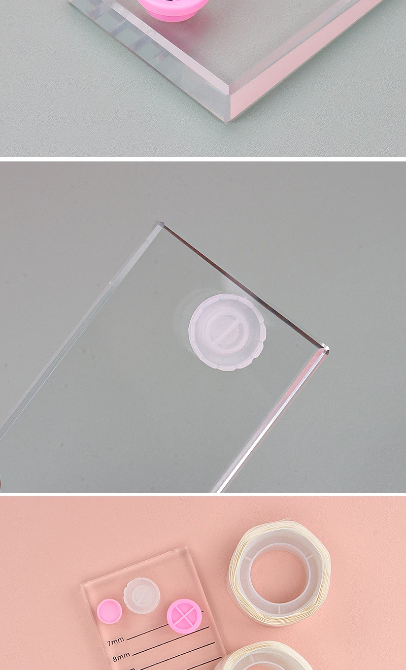 Befestigungsband für Wimpernverlängerungsbecher, 100 Stück, kreisförmiges doppelseitiges Klebeband, Wimpernkleber, nahtlos, unsichtbar, universelle Punkte, Make-up-Werkzeuge – Detail 7
