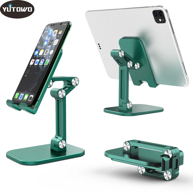Foldable Desk Mobile Phone Holder Stand For iPhone iPad Pro Adjustable Cell Smartphone Stand Tablet Flexible Metal Table Desktop
