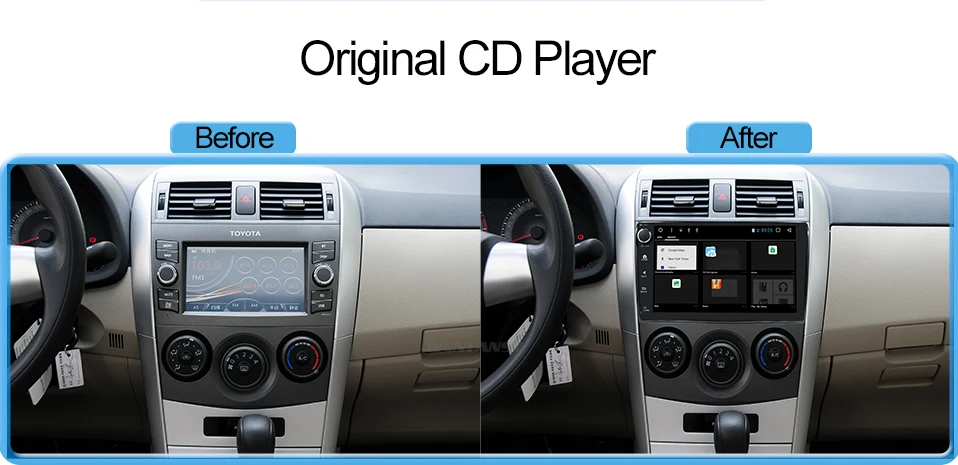 Clearance Android 9.0 car dvd player for Toyota Corolla Eight Core 9 inch 1024*600 screen car radio stereo gps navigation video player 1