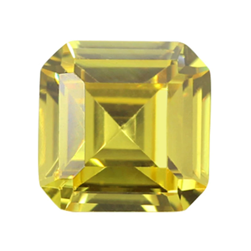 

Asscher Cut Square Shape Loose CZ Stone 4MM~10MM AAAAA Golden Synthetic Gems Cubic Zirconia For Jewelry