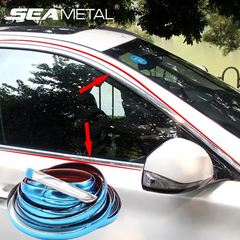 

3Meters Car Chrome Moulding Trim Strip Car Sticker DIY Exterior Decorative Strips PVC Tape Window Bumper Grille Guard Protection
