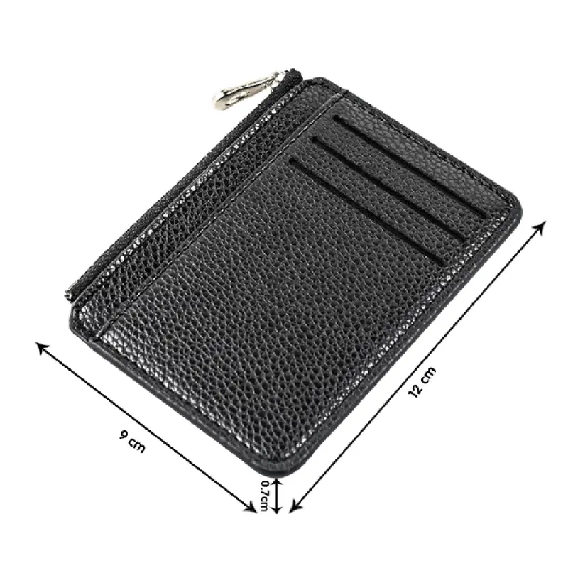 2024 New Soft Men Wallet Solid Color PU Zipper Card Holder Mini Short Coin Purse Wallets 1Pc Women Slim Card Case Business - Image 3
