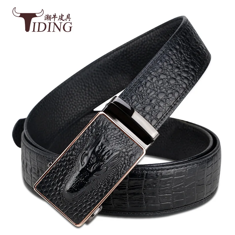 

Tiding New Style Automatic Buckle Leather Belt Men's Genuine Leather Business Casual First Layer of Pure Leather Belt Men Crocod