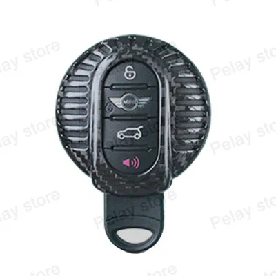 5 цветов, чехол для ключей из углеродного волокна для Mini Cooper Clubman Countryman F56 F55 F54 Cae аксессуар-брелок - Название цвета: MINI-F(Black)