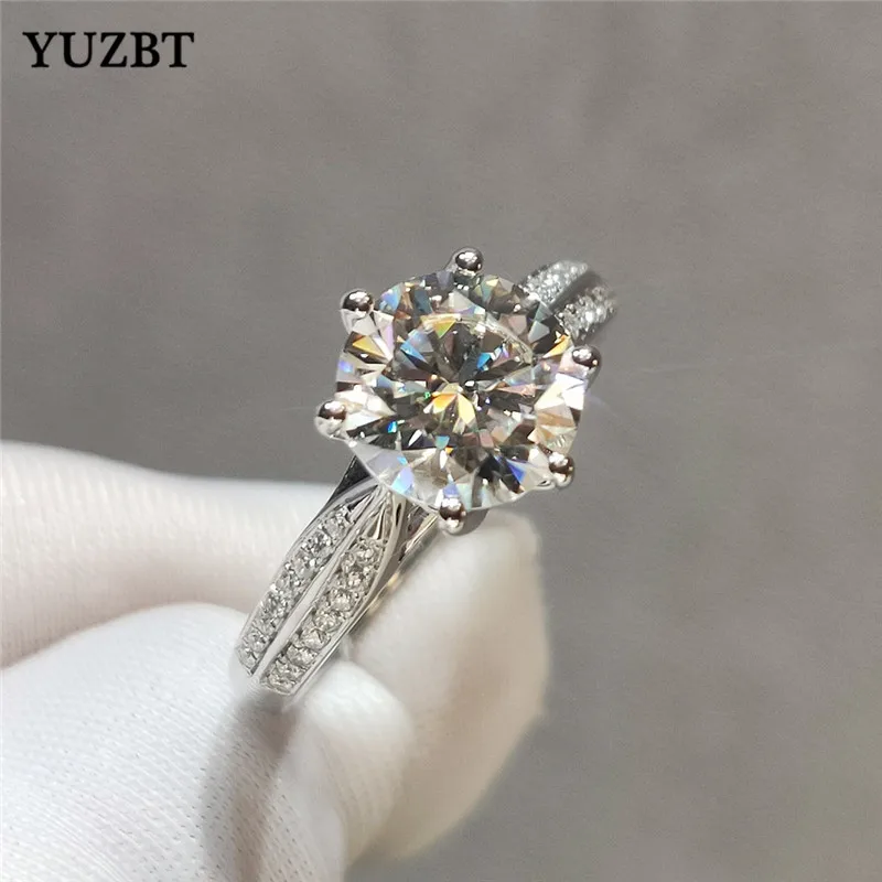 Кольцо YUZBT из серебра 925 пробы с превосходной огранкой в 2 карата | Украшения и