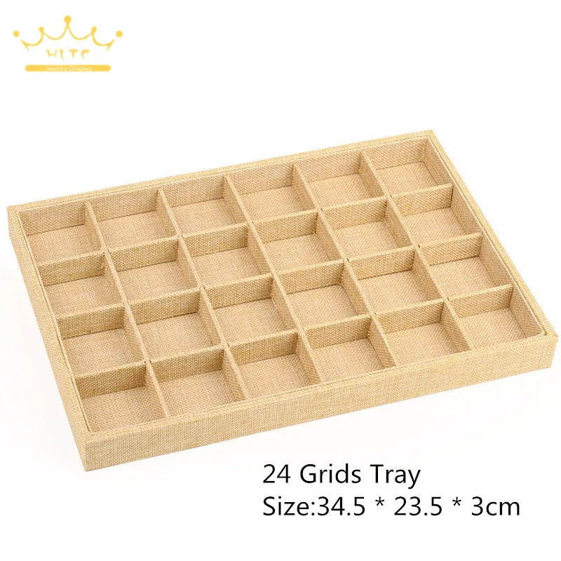 Ring Earring Tray Showcase Pendant Organizer Jewellry Display Holder Linen Jewelry Trays Series Necklace Display Holder