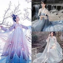 11 цветов, винтажное женское платье Hanfu, квадратный воротник, Тан, костюм, набор, фея, для девочек, старинное Элегантное свадебное платье, сценическое представление