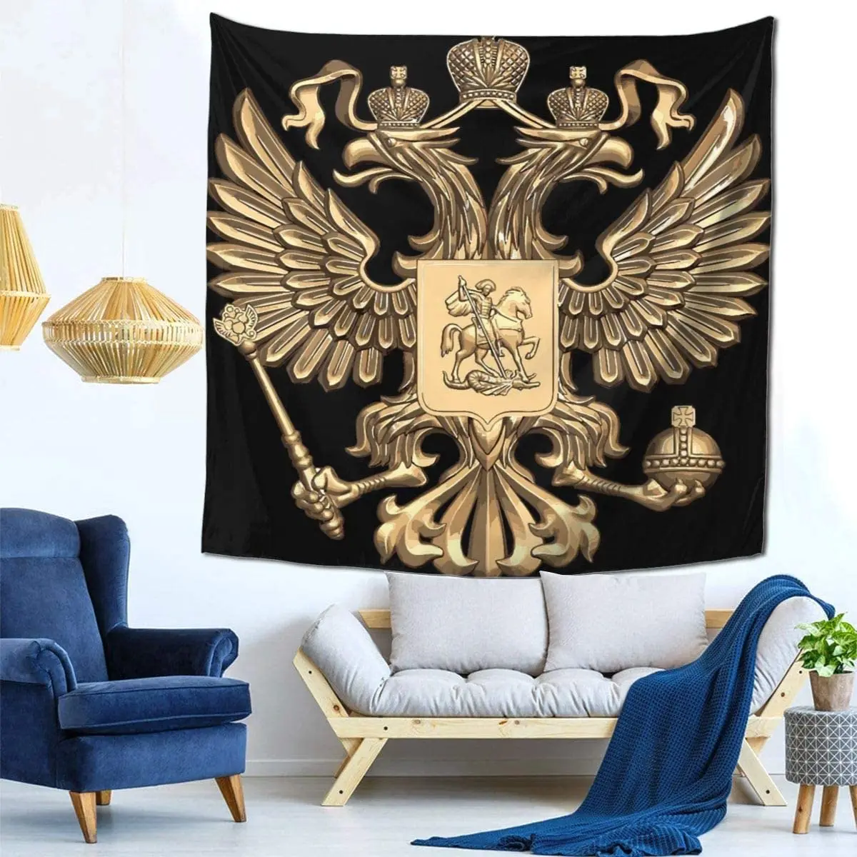 

Russian Coat Of Arms Wall Art With Hemmed Edges Wall Blanket Home Decor For Bedroom College Dorm