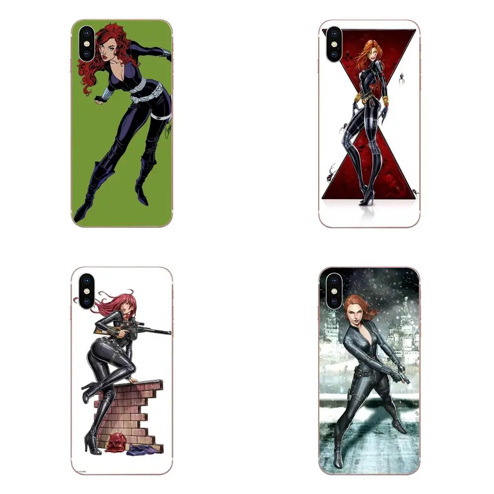 

Hot Black Widow Anime Style Lovely Block Phone Case For Apple iPhone 4 4S 5 5C 5S SE 6 6S 7 8 Plus X XS Max XR