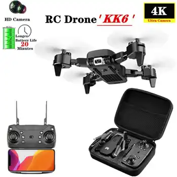 

KK6 RC Drone with 4K HD Camera WIFI FPV Pro Selfie Quadcopter 20mins Fly Time Helicopter Mini Drone Toy Gift for Kids