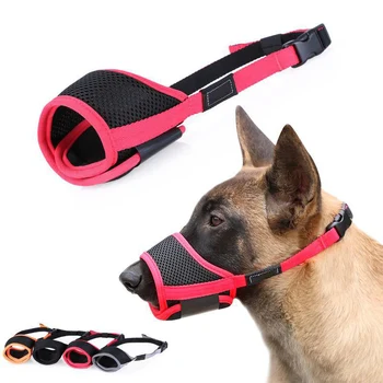 

Newly Dog Muzzle to Prevent Biting Barking and Chewing with Adjustable Loop Breathable Mesh Soft Fabric Muzzle TE889