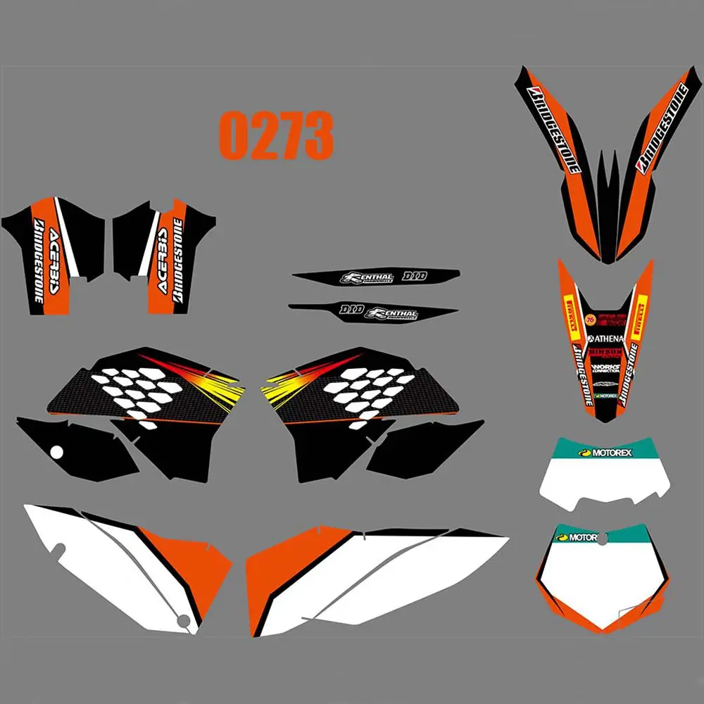 

For KTM EXC XCF 125 250 450 530 2008 2009 2010 2011 Full Graphics Decals Stickers Custom Number Name Glossy Bright Stickers