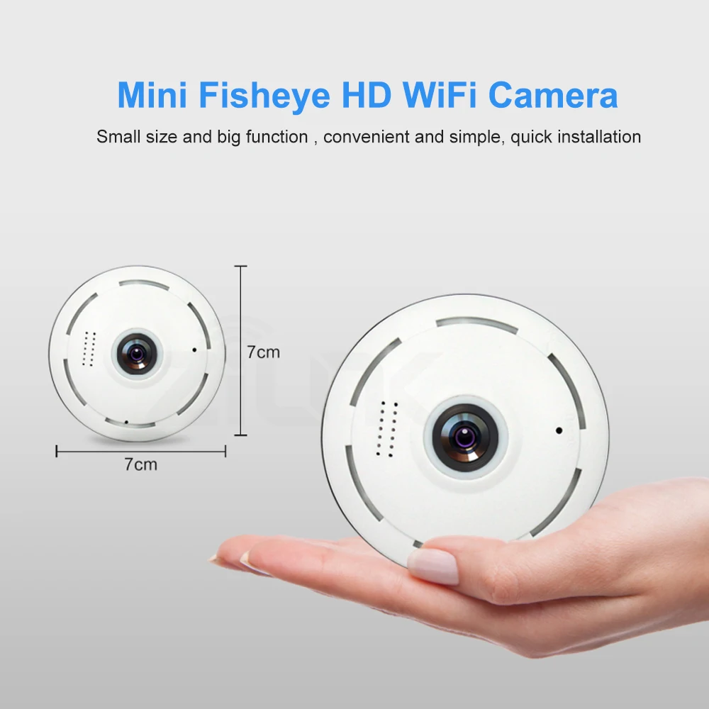 Камера видеонаблюдения HD 960P Wi Fi IP беспроводная 360 градусов панорамная ночное