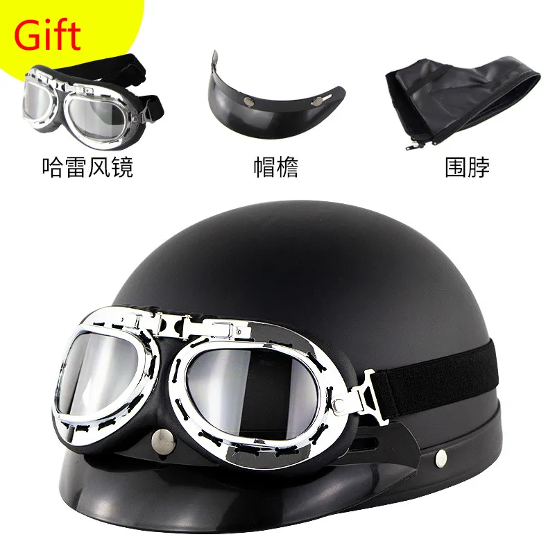 Casco Глобальный Лидер продаж moto rcycle шлемы открытый уход за кожей лица каск ретро Половина мото с очками шарф из кожи мото крест шлем capacete