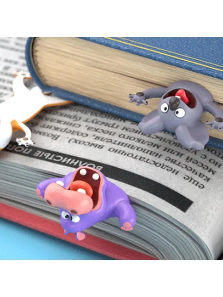 

3D Stereo Cartoon Animal Bookmarks Cute Koala Hippo PVC Creative Book Markers