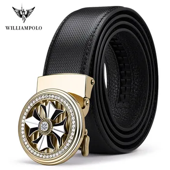 

William Leather Belt Automatic Buckle Belts for Men Genuine Leather Waist Mens Luxury Designer Belt High Quality Fashion Strap